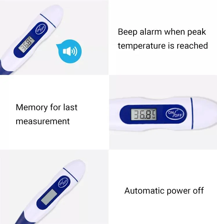 Customized Color and Sharp Cartoon Flexible Oral Waterproof Baby Digital Thermometer