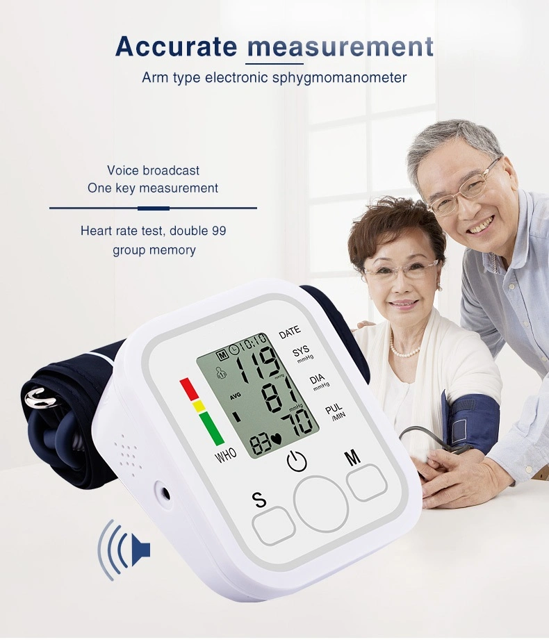 Electronic Sphygmomanometer Portable Arm Blood Pressure Pulse Monitor