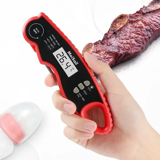 New Arrival High Accuracy 0.5c Waterproof IP67 Fast Read Digital Kitchen Thermometer with Stainless Steel Folding Probe 