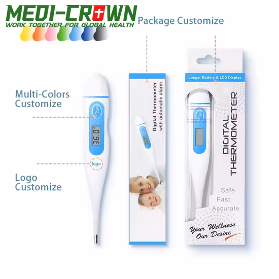 LED Clear Display Clinical Digital Thermometers Waterproof with CE