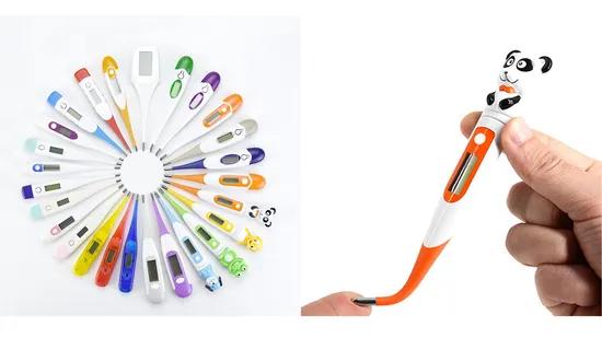 Digital Thermometer Cartoon Animal Baby Digital Thermometer Waterproof for Children Kids Baby with Flexible Tip and CE 